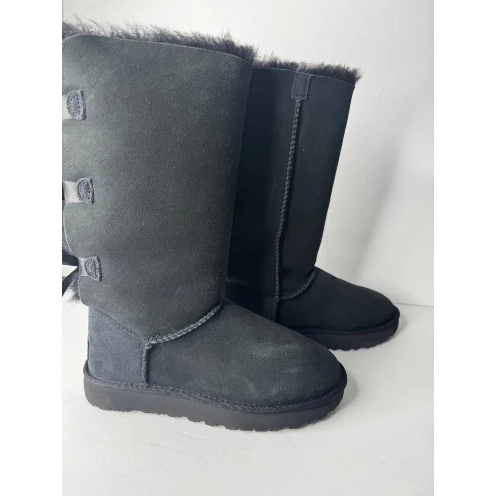 UGG Bailey Bow II Black Shearling Boot Women's US 5 EU 36 UK 3 NIB - Picture 7 of 8